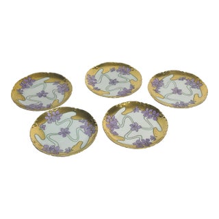 1920s Art Nouveau Haviland France Dessert Plates - Set of 5 For Sale
