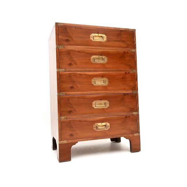 Antique Military Campaign Yew Wood Chest of Drawers, 1930s For Sale - Image 11 of 11