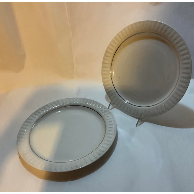Ceramic 1980s Rosenthal 18 European Dinner Plates- Lanzette Platinum For Sale - Image 7 of 8