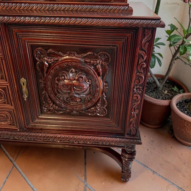 Renaissance Revival 1970s Euro Import Carved Wood China Cabinet For Sale In Los Angeles - Image 6 of 12