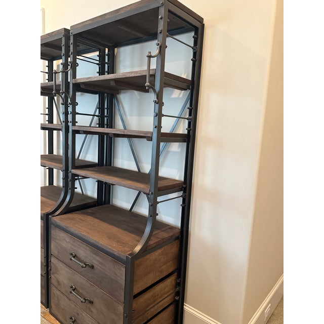 Modern Restoration Hardware French Library Bookcase With Drawers For Sale - Image 3 of 6