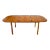Rectangle Round Corners Teak Midcentury Danish Modern Dining Table Pop Up Leaf For Sale