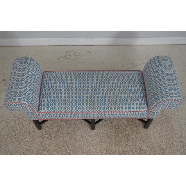 Traditional Vintage Regency Style Rolled Arm Window Bench For Sale - Image 3 of 15