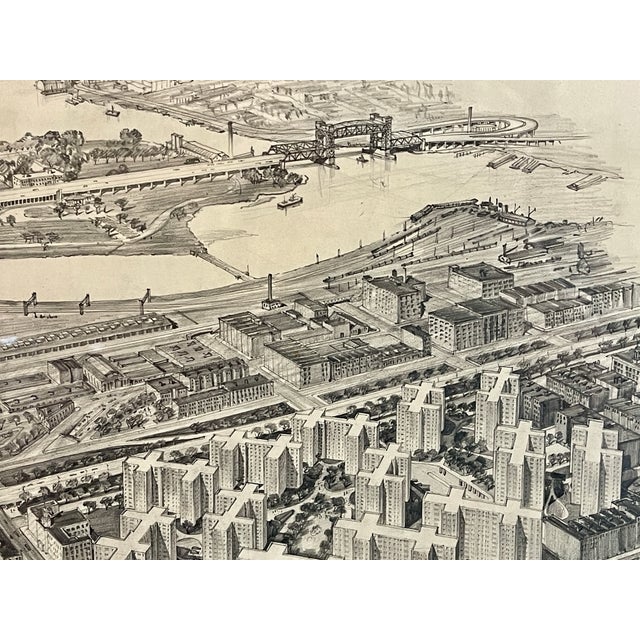 1941 Architectural Rendering for Alfred Easton Poor's Bronxgate Apartments For Sale - Image 10 of 15