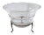 Transparent Glass Bowl on Metal Stand For Sale