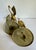 Mid-Century Chinoiserie Brass Crane Figurines on Round Bases - Pair For Sale - Image 11 of 11