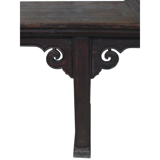 Monumental 18th-Century Chinese Elm Altar Table From Shanxi, Circa 1766 For Sale - Image 12 of 14