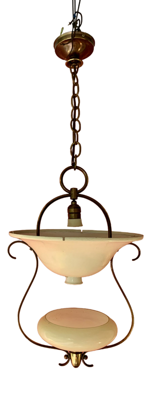 Art Deco AMBA Hanging Lamp by Alfred Müller in the style of Jean Royère, 1940s