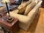 Traditional Ej Victor Ultra-Premium Classic Sofa With Silk Damask Gold Upholstery in Like-New Condition For Sale - Image 3 of 6