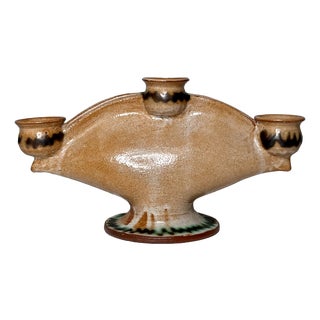 Modernist Sculptural Studio Ceramic Art Candleholder from Helma Klett, Germany, 1960s For Sale
