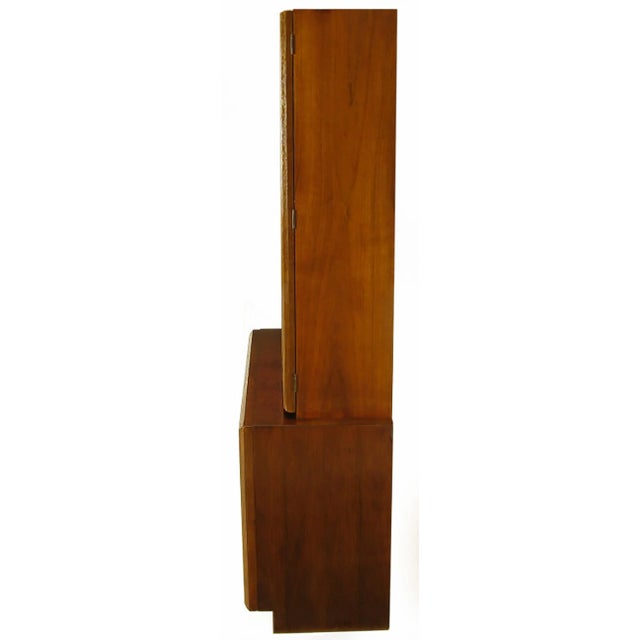 Mid-Century Modern Keller Colonnade-Top Walnut and Glass Tall Cabinet For Sale - Image 3 of 10