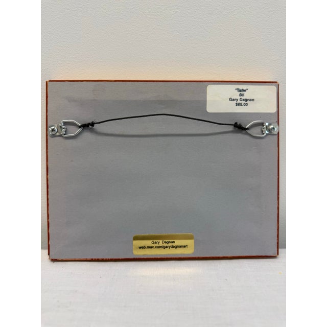 Wood 1990s Original Oil Painting by Gary Dagnan, "Lake" For Sale - Image 7 of 9