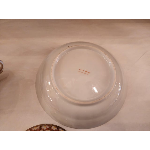 Antique Signed Moriage Japanese Tea Cup, Saucer and Lid/Tea Bag Rest. For Sale In Seattle - Image 6 of 10