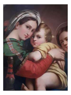 Madonna in the Chair, 1880s, Oil on Canvas, Framed