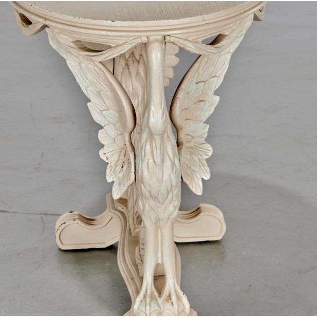 Art Deco French Painted Swan Oval Side Table, c.1930s For Sale - Image 4 of 6