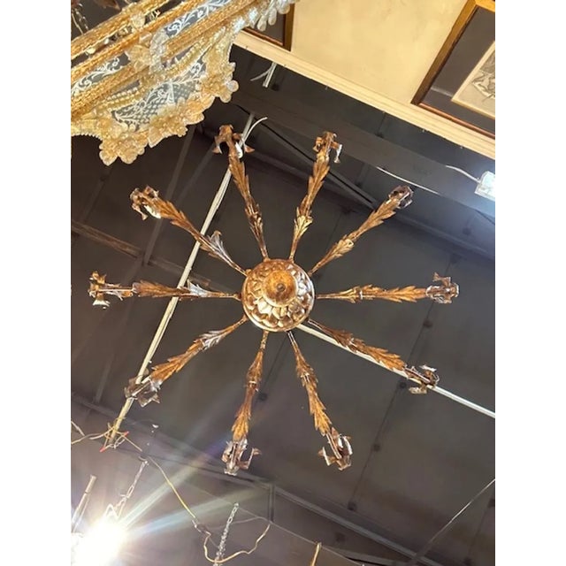 Italian Giltwood Chandelier For Sale In Dallas - Image 6 of 6