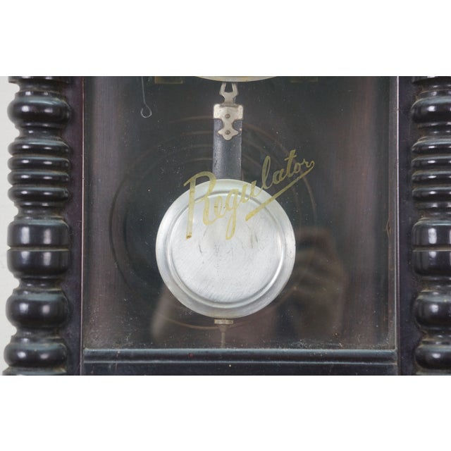 Mid 20th Century Mastery Kyoritu Mahogany Copper Horse Equestrian Regulator Wall Clock 27" For Sale - Image 6 of 17