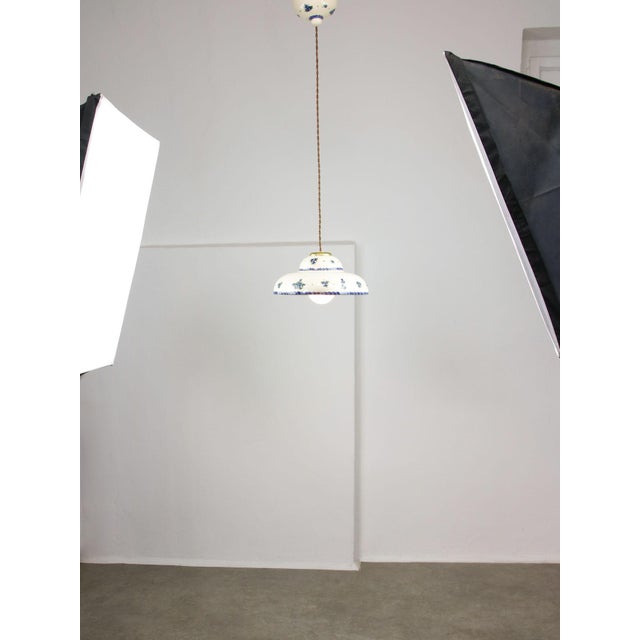 Vintage Hand-Made Ceramic and Brass Pendant Lamp For Sale - Image 16 of 18