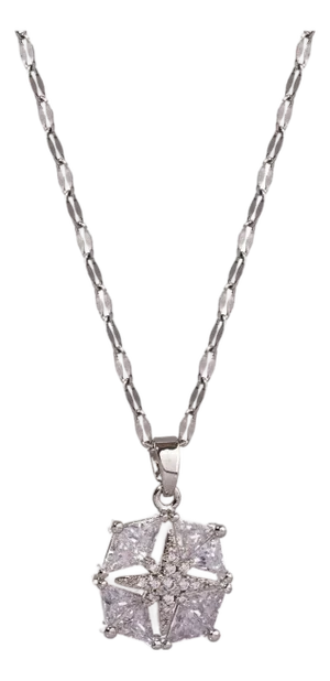 Magical Guiding Star Diamond & Silver Statement Necklace