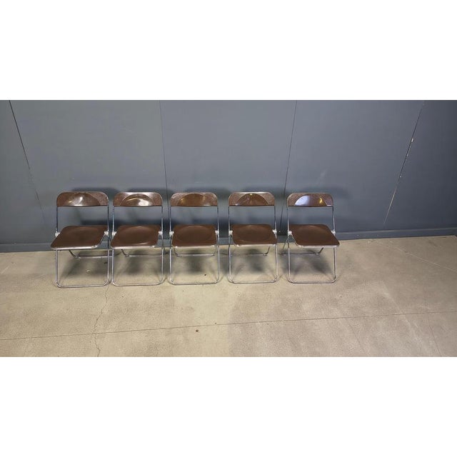 Mid century plastic and chrome folding chairs model 'plia' by Giancarlo Piretti for Castelli. 1970s - Italy Good condition...