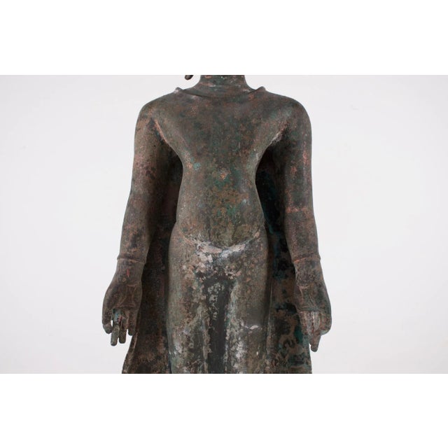 Môn Dvaravati Artist, Large Buddha, 1800s, Bronze For Sale - Image 9 of 15