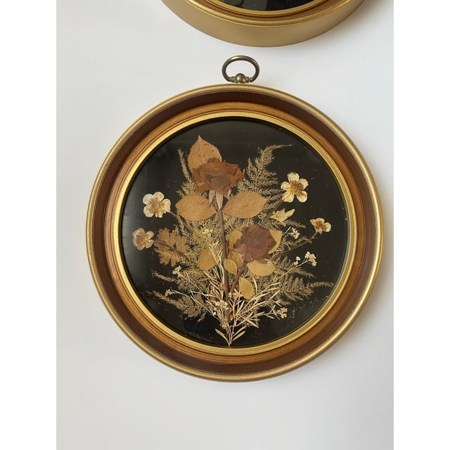 Ornamental & Decorative Materials Set of 4 Hand Crafted Framed Pressed Flower Art/Wall Decor For Sale - Image 7 of 12