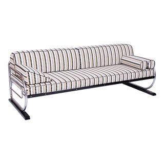 Bauhaus Sofa in Chrome-Plated Steel by Robert Slezák, Czech, 1930s For Sale