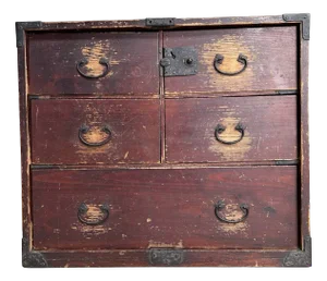 Small Meiji Period Japanese Tansu Chest of Drawers, 1890s