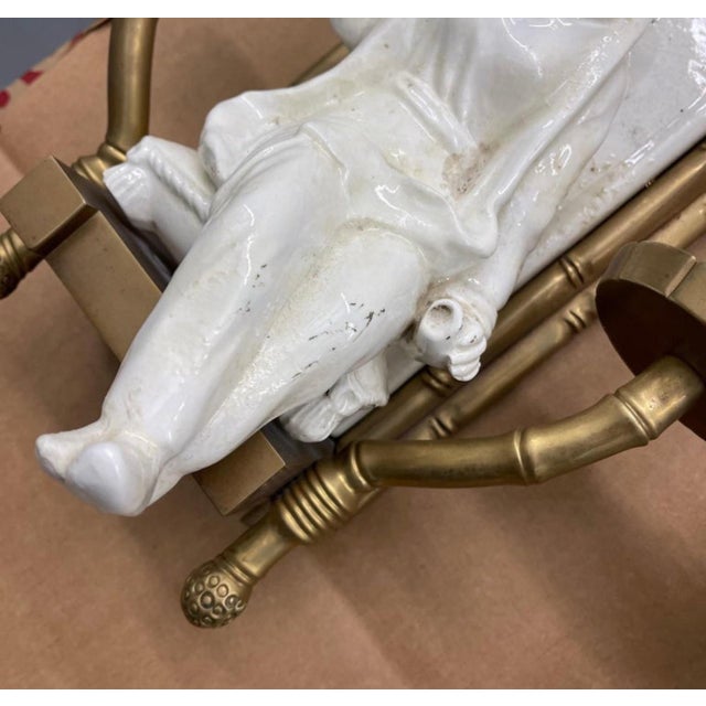 Vintage Chapman Chinoiserie Faux Bamboo Brass, Ceramic Two-Light Sconces, a Pair For Sale In West Palm - Image 6 of 12