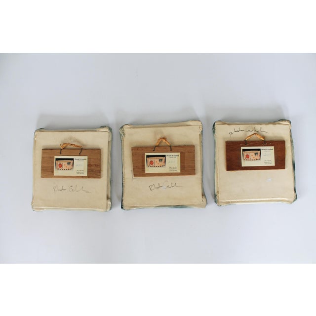 Vintage Rhonda Cearlock Studio Art Ceramic Wall Art Hangings S/3 For Sale - Image 9 of 11