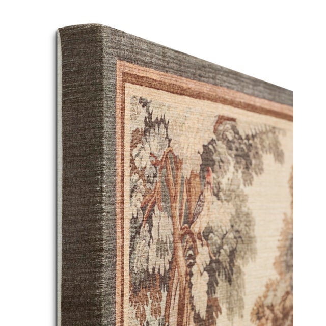 Woodland Watch wall art is a large tapestry with an enchanted forest pattern in antique green and natural brown tones; a...