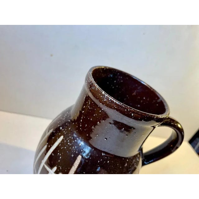 Brutalist Jug in Glazed Stoneware from Keramo Kostelec, 1950s For Sale - Image 4 of 9