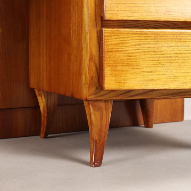 Brown Vintage Dressing Table in Oak Veneer and Glass, 1960s For Sale - Image 8 of 14