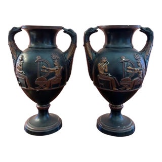 19th Century Egyptomania Urns by Wilhelm Schill For Sale