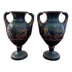 19th Century Egyptomania Urns by Wilhelm Schill