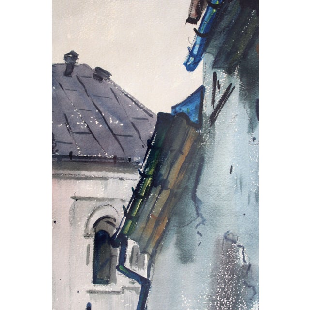 Brown Janis Brekte, Town, 1965, Watercolor on Paper For Sale - Image 8 of 10