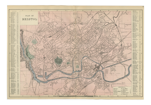 Decorative Map of Bristol, 1885