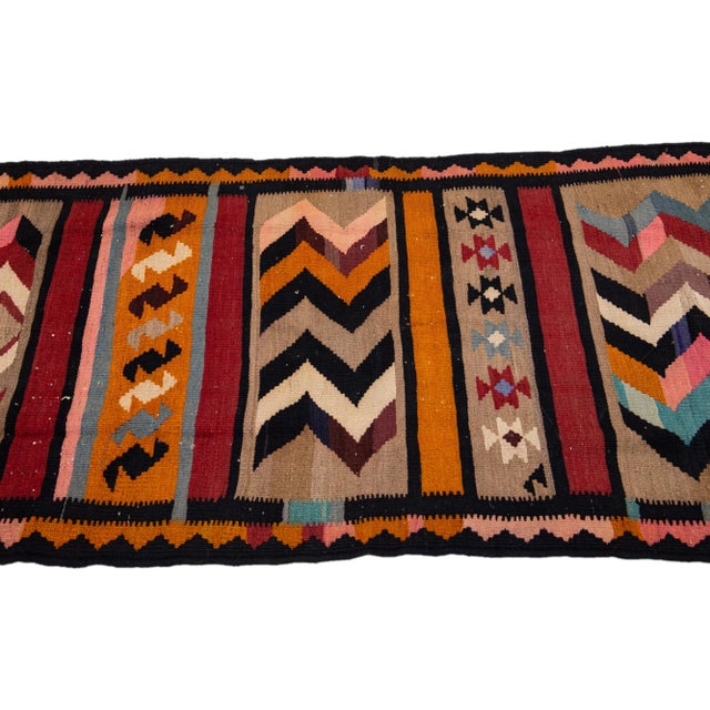 1960s Mid-20th Century Turkish Kilim Multicolor Handmade Tribal Wool Rug For Sale - Image 5 of 10