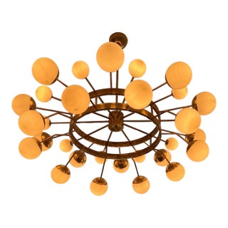 Mid 20th Century European Brass Chandelier For Sale
