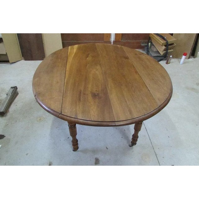 Round Kitchen Table with Oak Shutters, 1900s For Sale - Image 3 of 7
