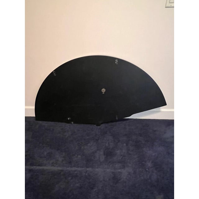 Japanese Large Wooden Hand Painted Fan Shaped Wall Art For Sale - Image 3 of 6