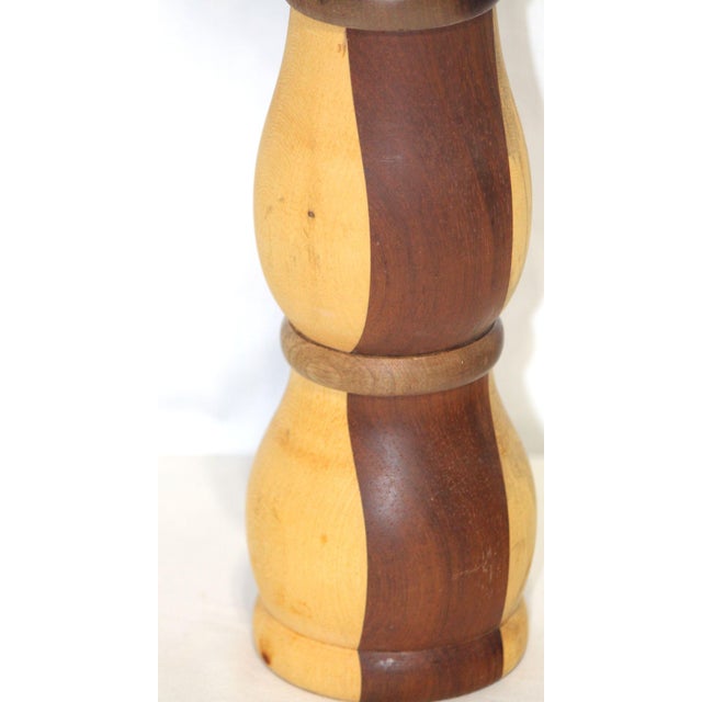 Folk Art Vintage Folk Art Excellent, Extra-Large Turned Wood Pepper Mill For Sale - Image 3 of 7