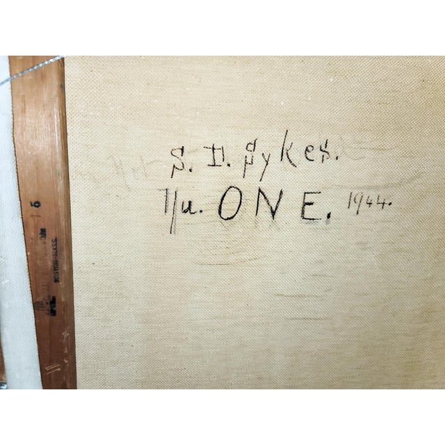 Wood FIne Art Oil Painting by s.d. Gilchrist Sykes, c.1944 For Sale - Image 7 of 9