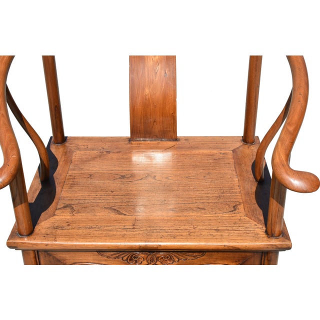 19th Century Chinese Horseshoe Chairs Pair For Sale - Image 10 of 13