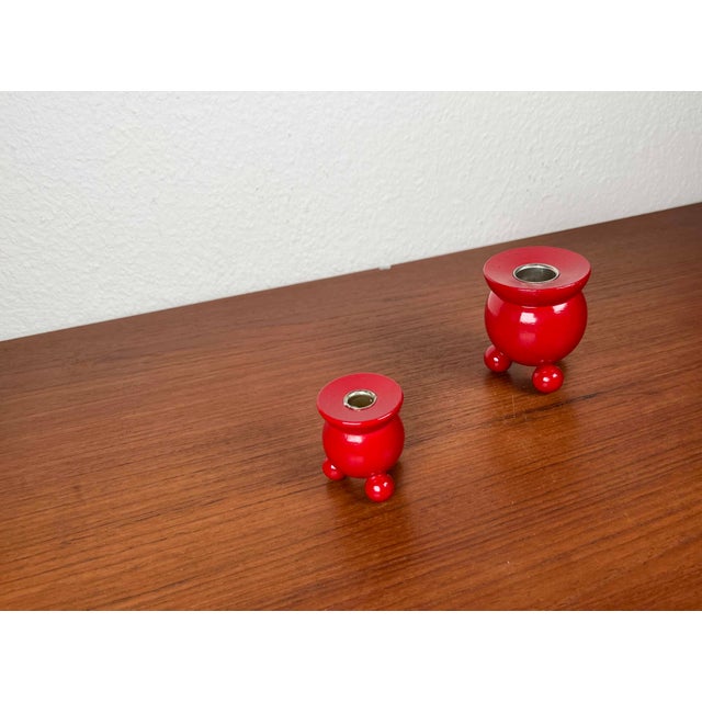 Mid-Century Traditional Swedish Wooden Candleholders, 1960s, Set of 2 For Sale - Image 6 of 12
