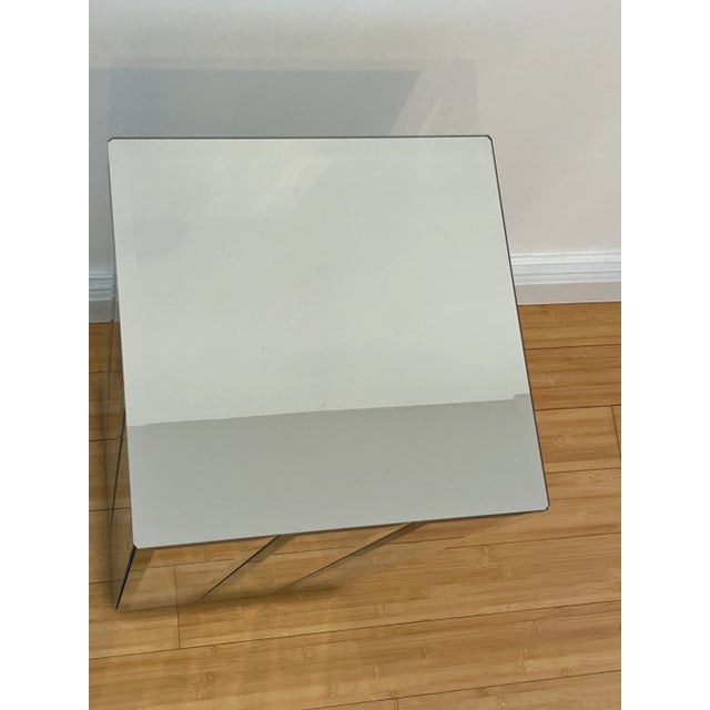 1980s Postmodern Beveled Mirror Pedestal in the Style of Ello For Sale In New York - Image 6 of 9