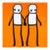 Stik, Holding Hands Signed (Orange), 2020 For Sale