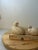 Beige 2 Vintage Handmade Ceramic Quail Hen Chick Birds MCM Figurines Artist Signed 1961 For Sale - Image 8 of 12