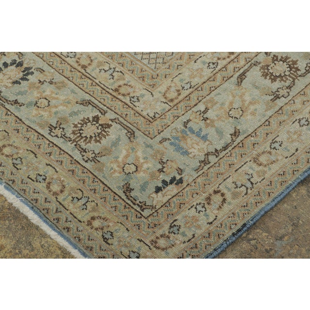 Early 19th Century Antique Persian Tabriz Rug With Geometric Herati Designs in Blue - Rug & Kilim For Sale - Image 5 of 7