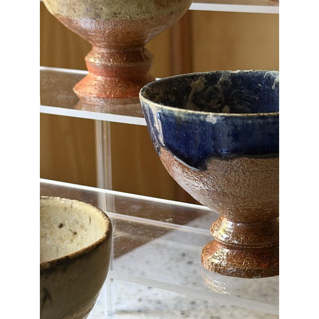 Vintage Hand-Crafted Studio Ceramic Chawan Bowls, 1980s, Set of 6 For Sale - Image 3 of 15